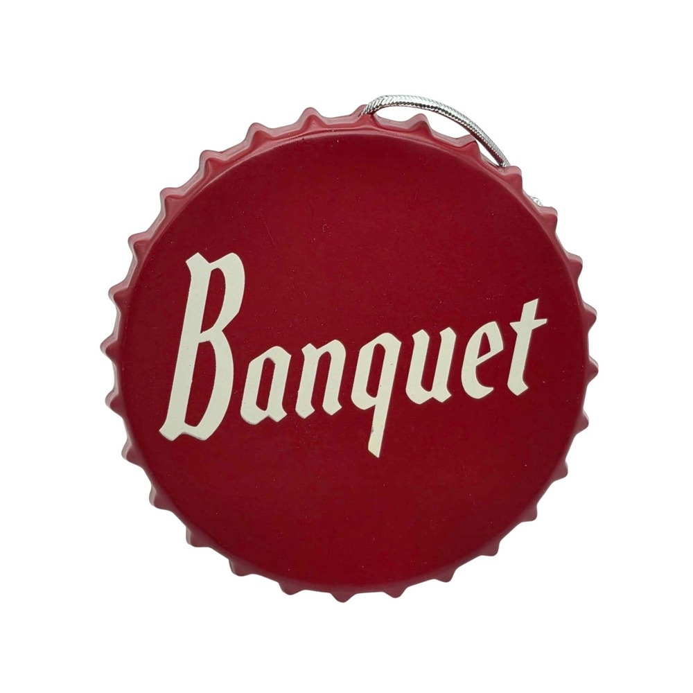 Coors Banquet Bottle Cap‎ Christmas Tree Ornament Red Metal Beer Decor Ruz NEW